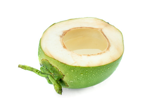 Coconut juice isolated on white background