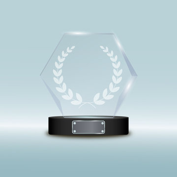 Glass Trophy Award. Vector