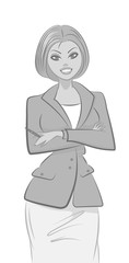 Beautiful sexy business woman. Original graphic. Vector illustration