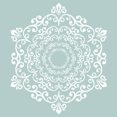 Elegant vector ornament in classic style. Abstract traditional pattern with oriental elements. Classic round white vintage pattern
