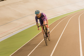 Fototapeta premium cyclist on cycle race track