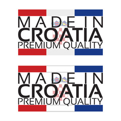 Made in Croatia icon, premium quality sticker with Croatian colors, vector illustration isolated on white background