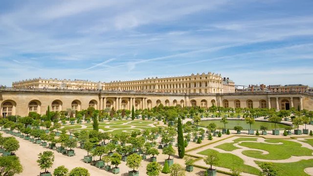 The Palace of Versailles and Garden daytime timelapse, France