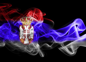Fototapeta na wymiar Serbia national smoke flag