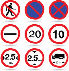 Doodle Traffic Signs, Vector Illustration EPS 10.