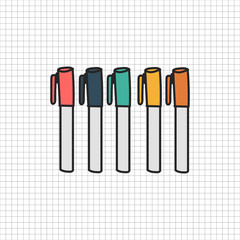 Vector of stationery doodle style