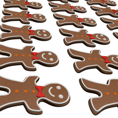 Gingerbread figure, 3d illustration
