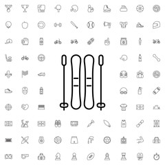 Ski icon. set of outline sport icons.