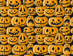 Halloween pumpkins, seamless pattern for your design