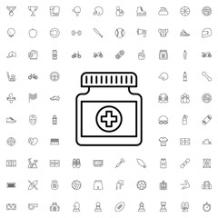 Medicine icon. set of outline sport icons.