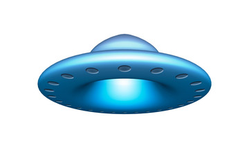 Alien spaceship ufo isolated on white background 3d rendering.