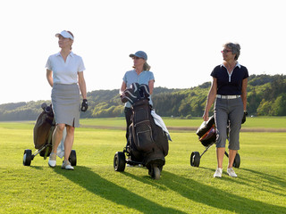 Three women on fairway