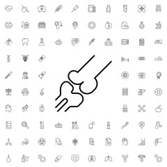 Bone icon. set of outline medicine icons.