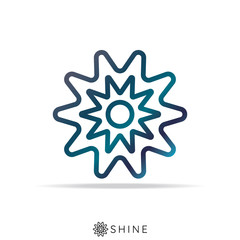 Abstract sun star logo icon. shine star logo concept. vector illustration.