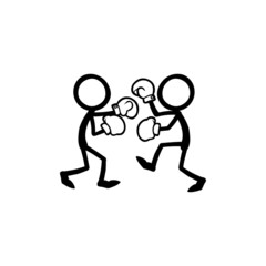 oncept of fighting stick-figure. Vector illustration.