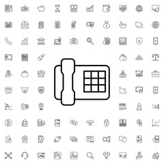 Desk phone icon. set of outline finance icons.