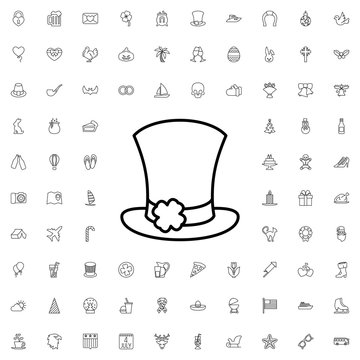 St patrick's day hat icon. set of outline holiday icons.