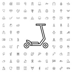 Kick scooter icon. set of outline holiday icons.