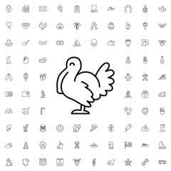 Turkey icon. set of outline holiday icons.