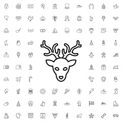 Moose icon. set of outline holiday icons.