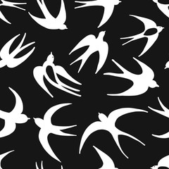 Swallows, seamless pattern for your design