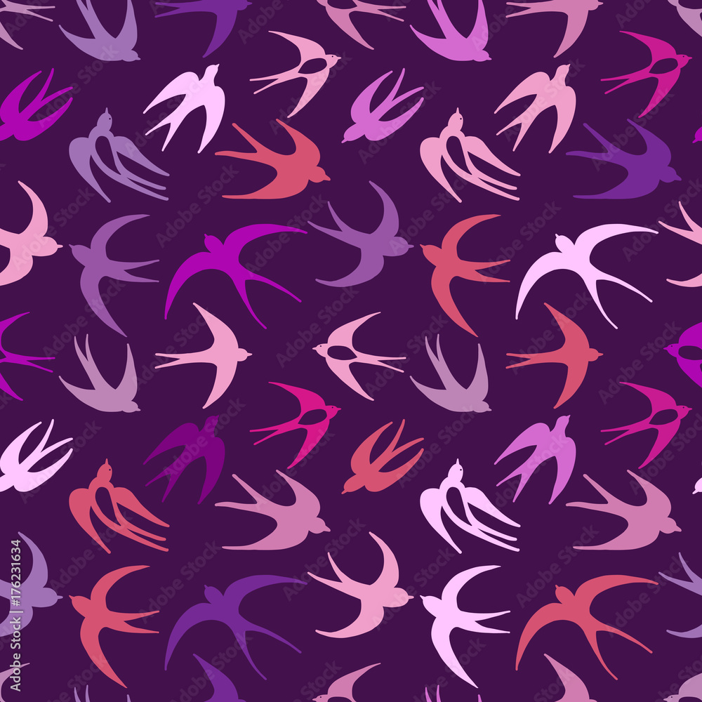 Aufkleber swallows, seamless pattern for your design