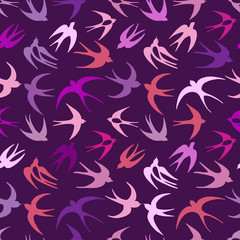 Fototapeta na wymiar Swallows, seamless pattern for your design