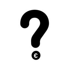 Concept of a modern question mark with a euro symbol. Vector illustration.