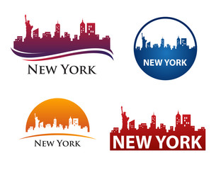 New York City Skyline Logo Template - obrazy, fototapety, plakaty