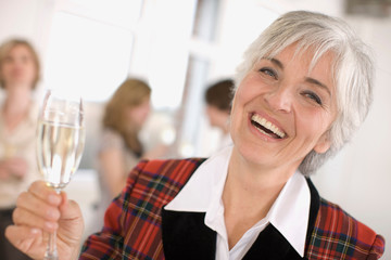 woman with a champagne glass