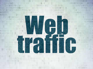 Web development concept: Web Traffic on Digital Data Paper background