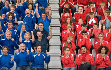 Rival fans at football match