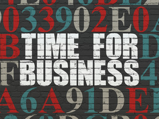 Time concept: Time for Business on wall background