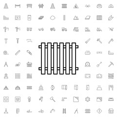 Fence icon. set of outline construction icons.