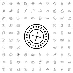 Roulette icon. set of outline entertainment icons.