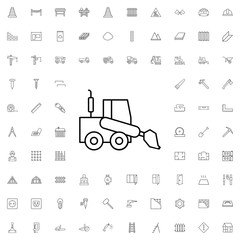 Loader truck icon. set of outline construction icons.
