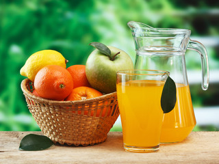 various fruits and juice