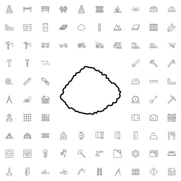 Gravel Icon. Set Of Outline Construction Icons.