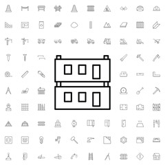 Modular house icon. set of outline construction icons.