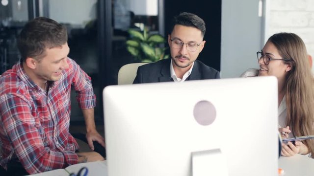Business team working with new startup project in modern office.