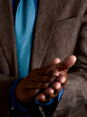 Business man clapping hands