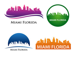 Miami City Skyline Logo Template