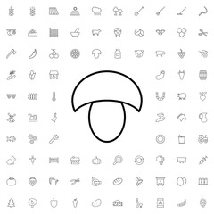 Mushroom icon. set of outline agriculture icons.