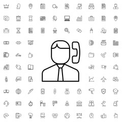 Call center icon. set of outline company icons.