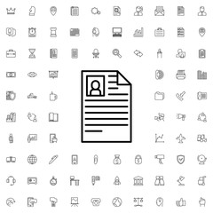 Cv icon. set of outline company icons.