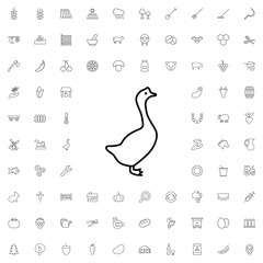 Goose icon. set of outline agriculture icons.