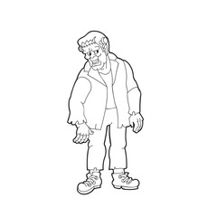 Halloween character outline silhouette isolated on white background. Vector illustration, Icon, clip art.