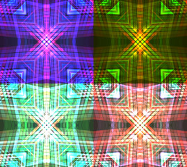 Set of neon tribal textures. Seamless pattern for your creativity