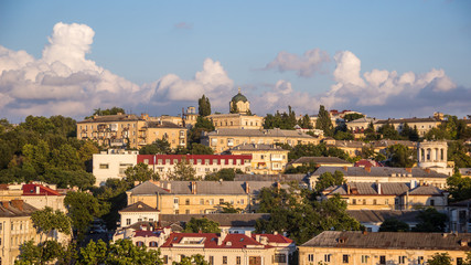 View of Sevastopol from a hill at sunset