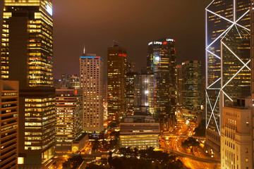 Central hong kong by night